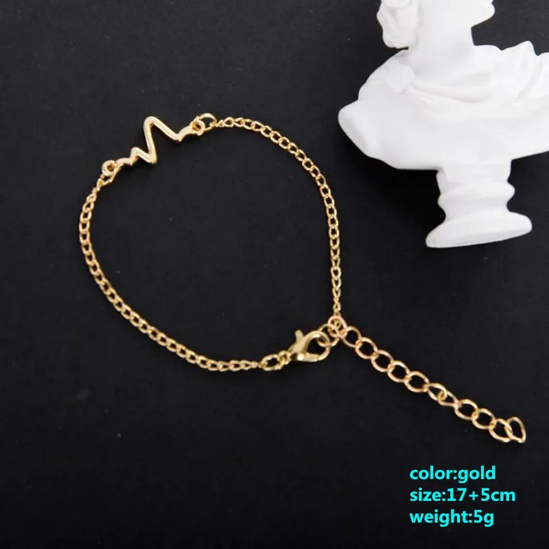 Heart Charm Bracelet for Women – Korean Sweet Chain Link Fashion Jewelry Gift