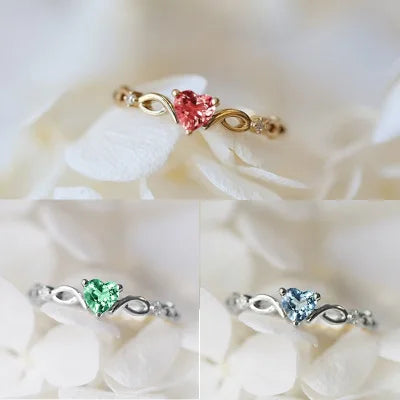 Romantic Heart Zircon Ring for Women – Cute Adjustable Fashion Wedding & Birthday Gift