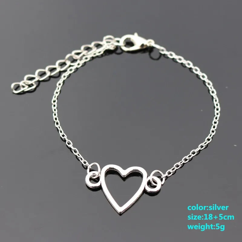 Heart Charm Bracelet for Women – Korean Sweet Chain Link Fashion Jewelry Gift
