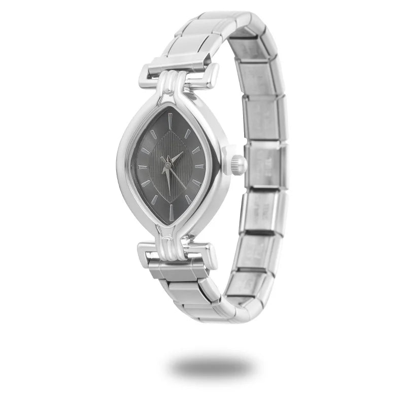 Fashion Women's Stainless Steel Oval Shiny Watch 9mm Fit Bracelet For Party Friend Wife Birthday DIY Jewelry Gifts