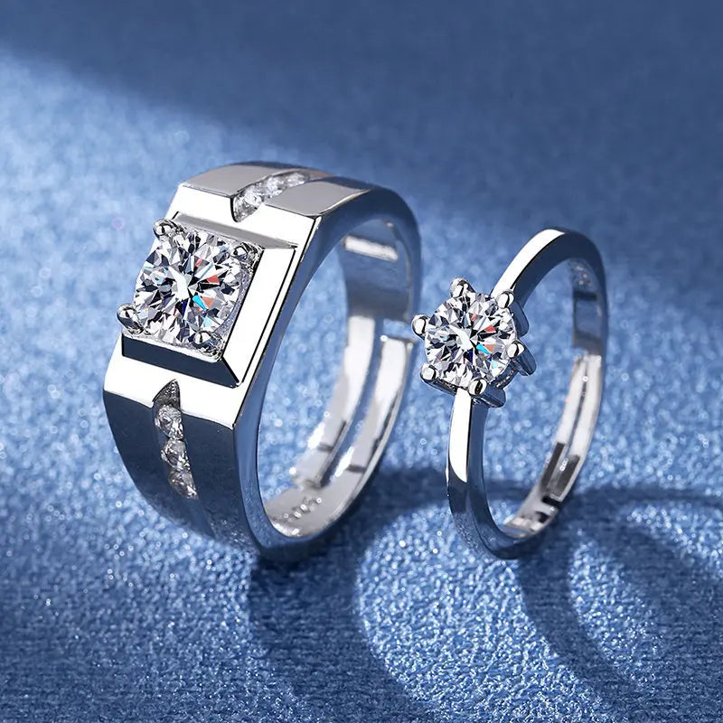 Adjustable Angel & Demon Couple Rings – Romantic Wings Design Fashion Engagement Jewelry Set