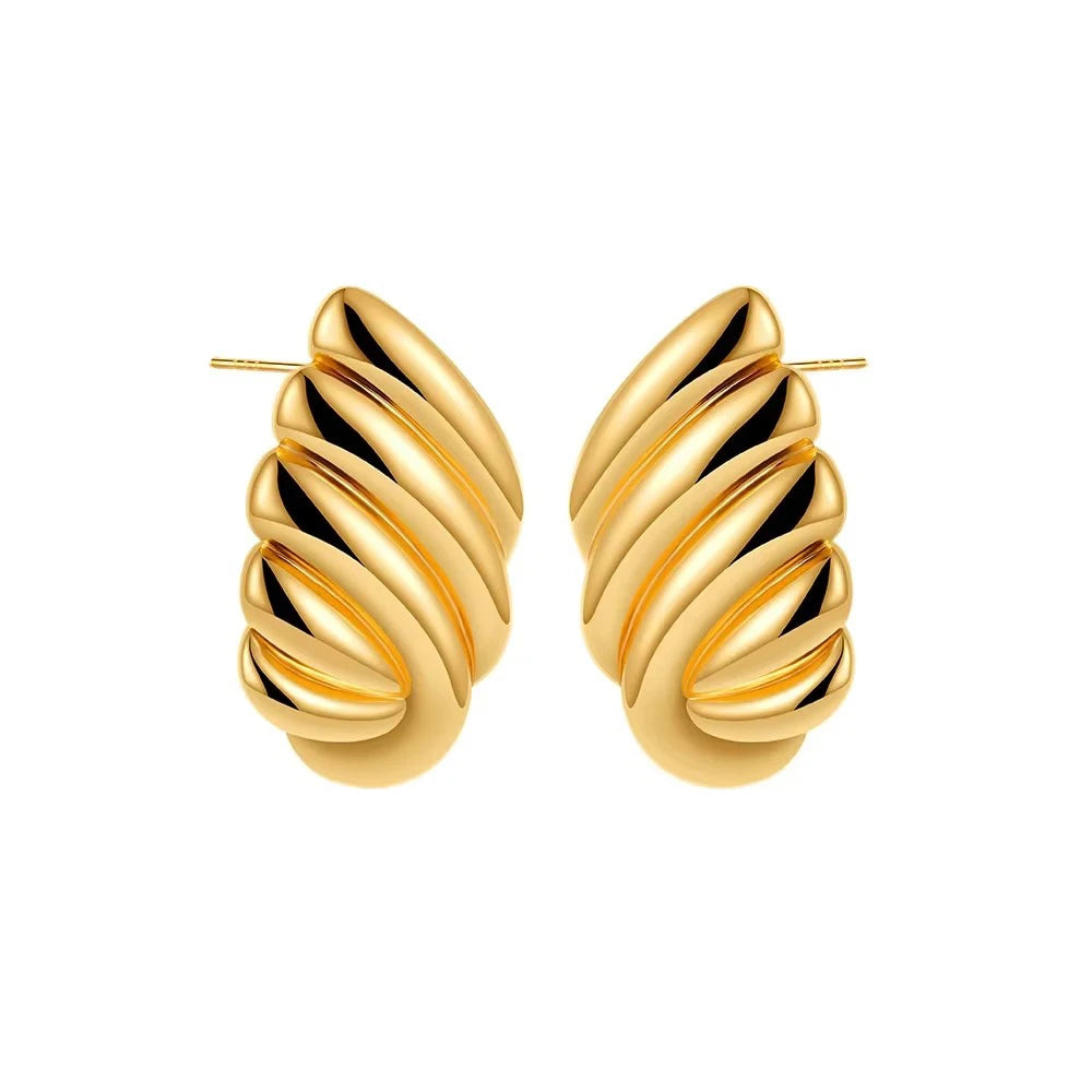18K Gold Plated Multilayer Twist Knot Drop Earrings for Women – Stainless Steel Statement Jewelry