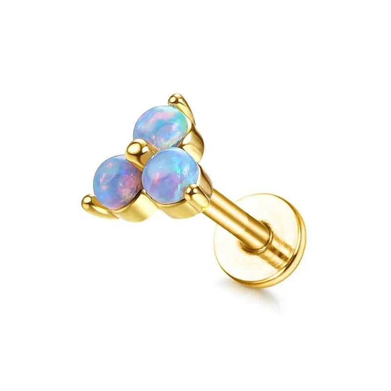 16G Stainless Steel Cartilage Stud Earring for Women – Butterfly/Moon/Flower Helix Tragus Piercing