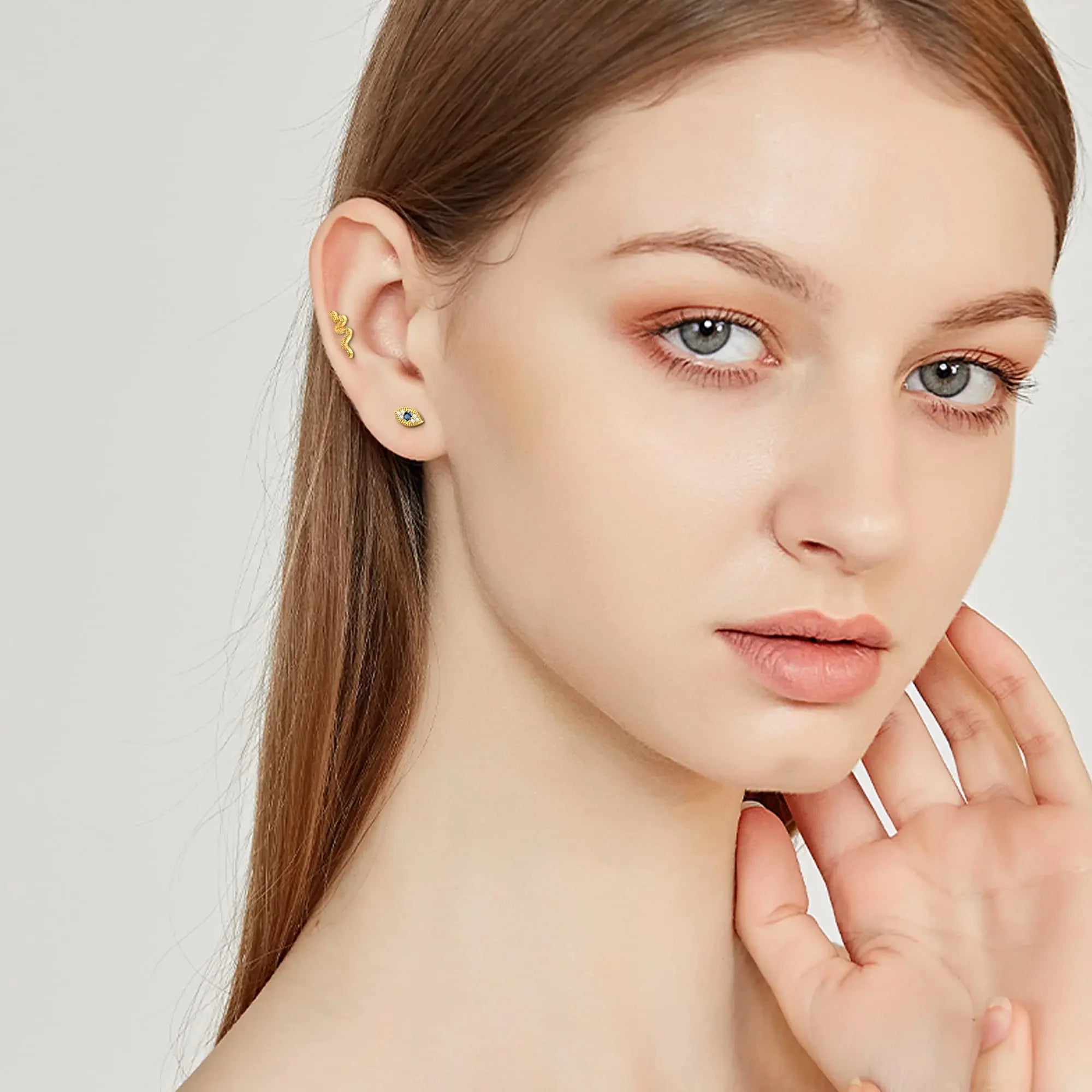 16G Stainless Steel Cartilage Stud Earring for Women – Butterfly/Moon/Flower Helix Tragus Piercing