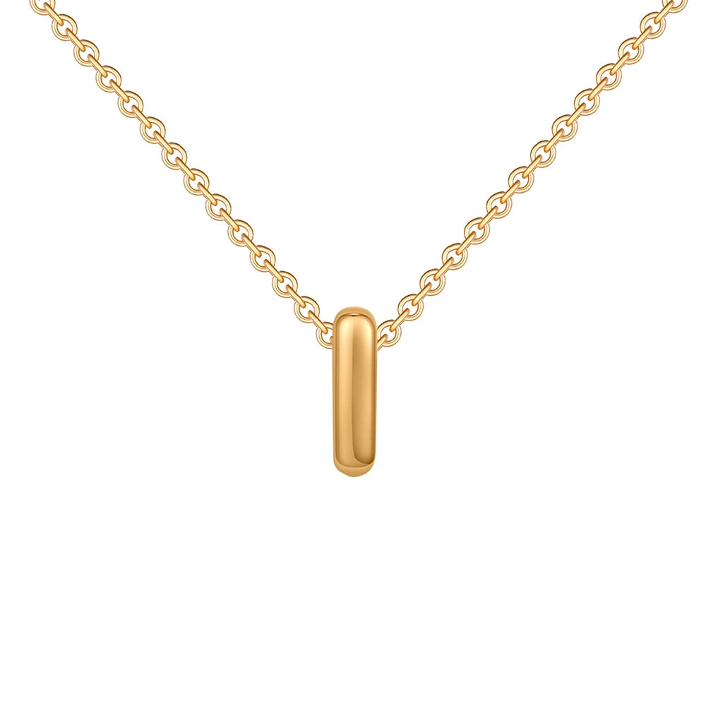 Gold-Plated Bubble Letter Necklace – Tiny A-Z Initial Pendant for Women & Teen Girls