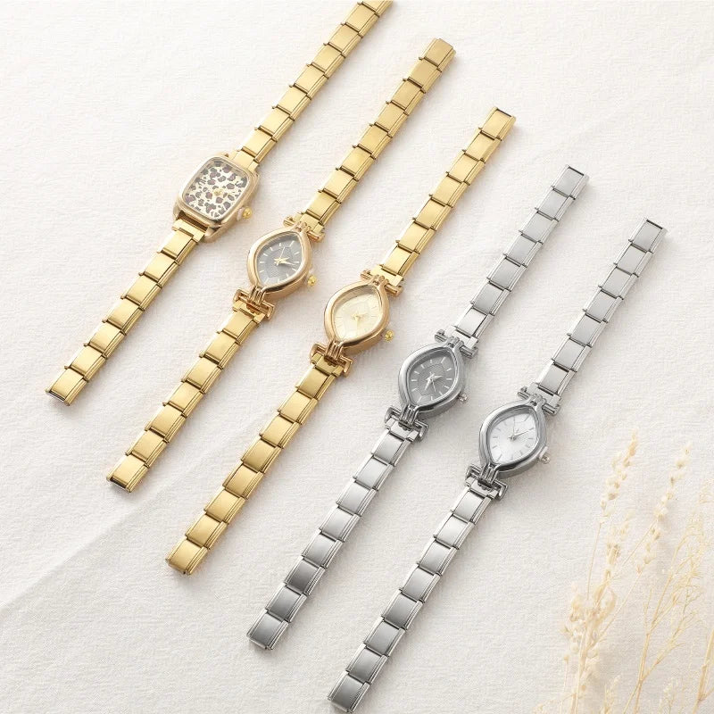 Fashion Women's Stainless Steel Oval Shiny Watch 9mm Fit Bracelet For Party Friend Wife Birthday DIY Jewelry Gifts