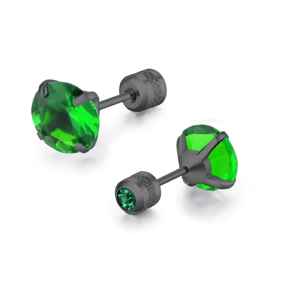 Medical Stainless Steel Zircon Cartilage Stud – Hypoallergenic Screw-Back Piercing Jewelry