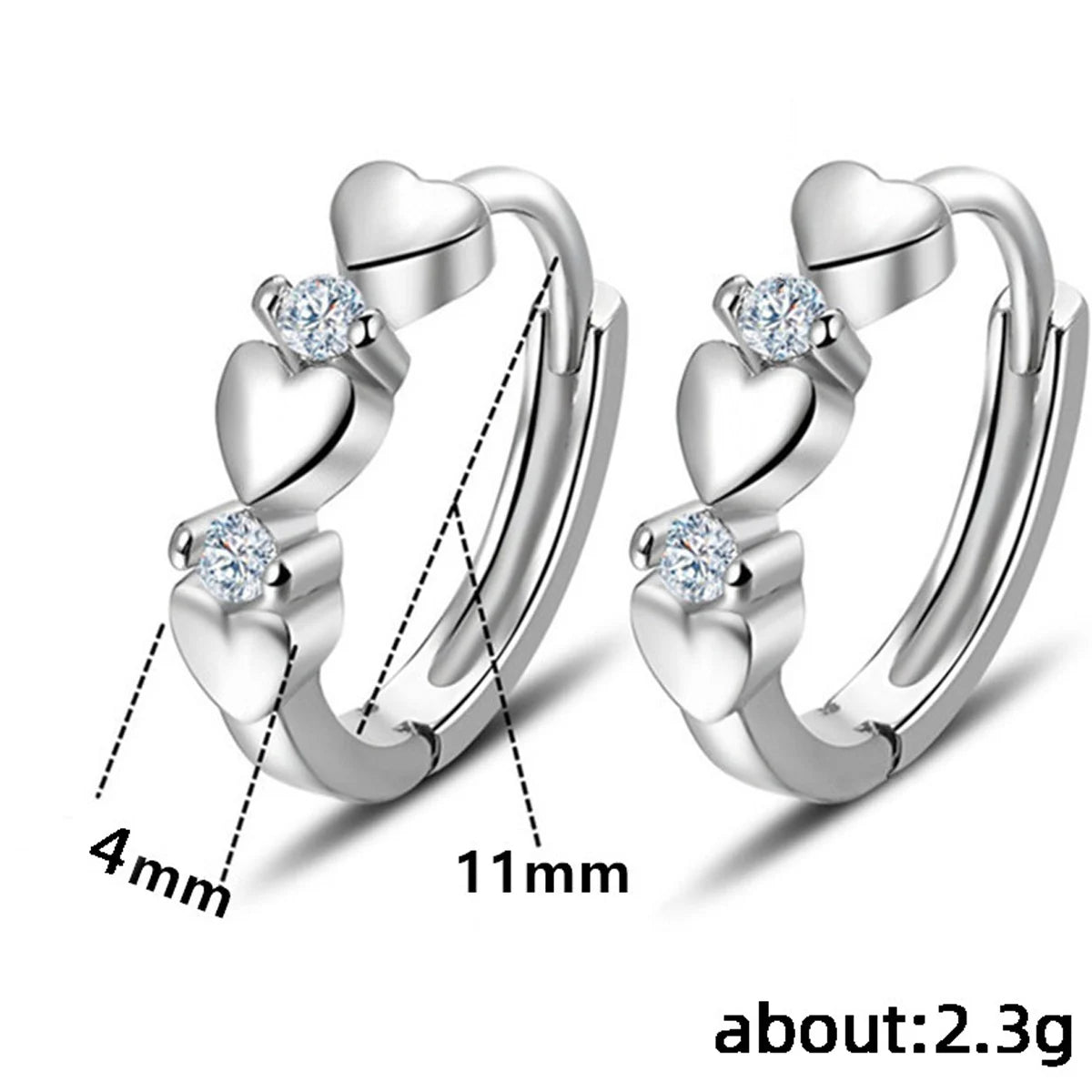 Cute Heart Small Hoop Earrings for Women – Trendy 3-Color Circle Fashion Jewelry