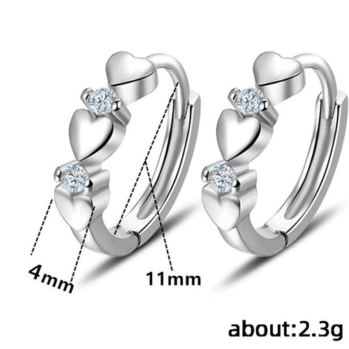 Cute Heart Small Hoop Earrings for Women – Trendy 3-Color Circle Fashion Jewelry