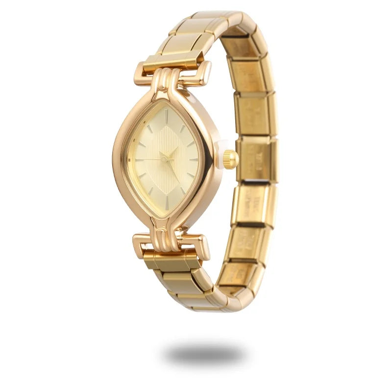 Fashion Women's Stainless Steel Oval Shiny Watch 9mm Fit Bracelet For Party Friend Wife Birthday DIY Jewelry Gifts