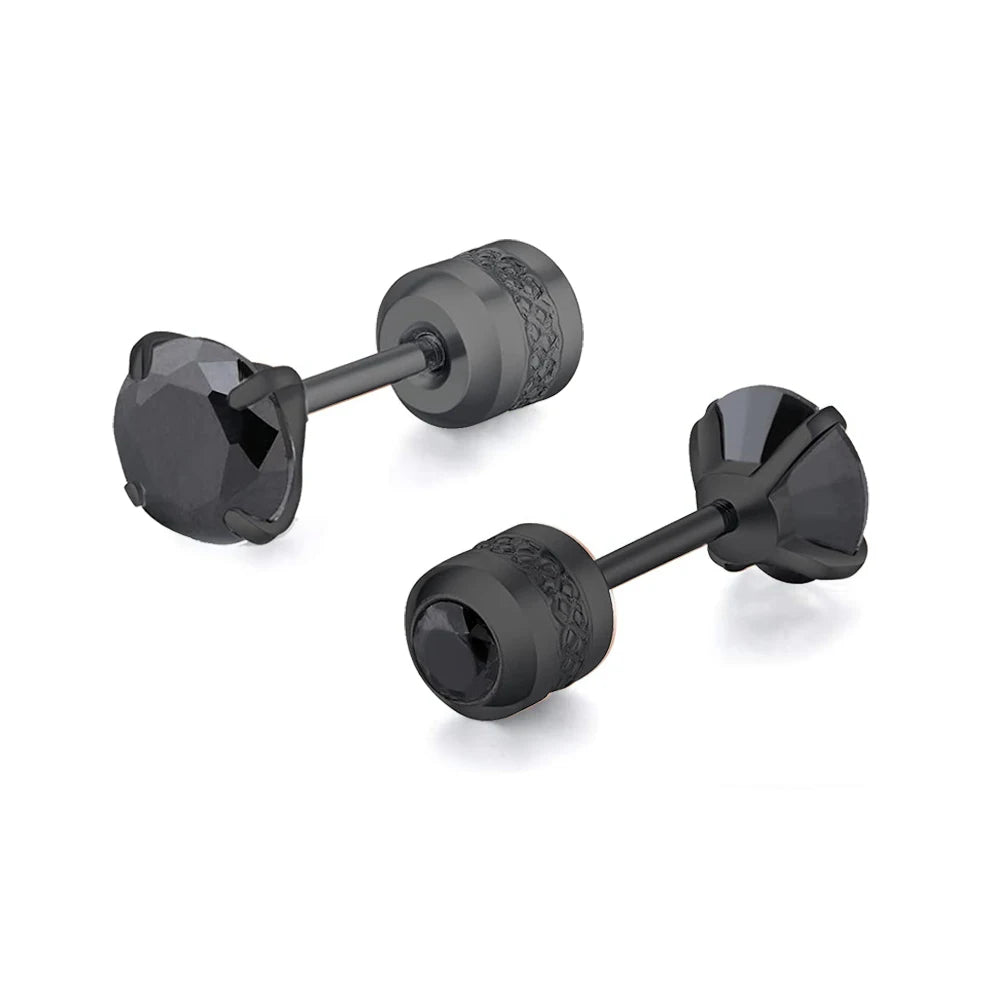 Medical Stainless Steel Zircon Cartilage Stud – Hypoallergenic Screw-Back Piercing Jewelry