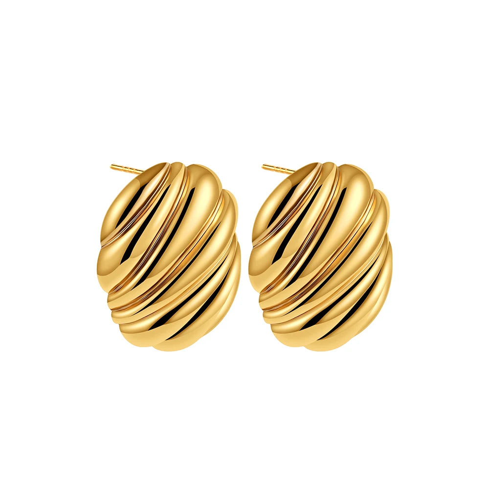 18K Gold Plated Multilayer Twist Knot Drop Earrings for Women – Stainless Steel Statement Jewelry