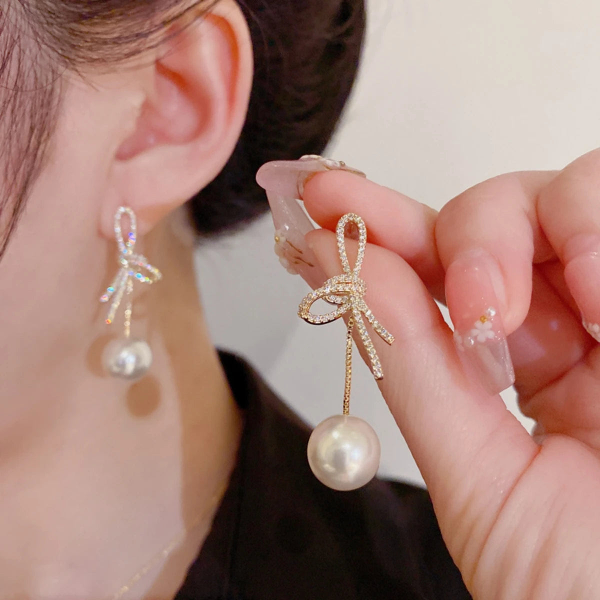 Elegant Long Tassel Pearl Earrings for Women – Crystal Pendant Fashion Jewelry
