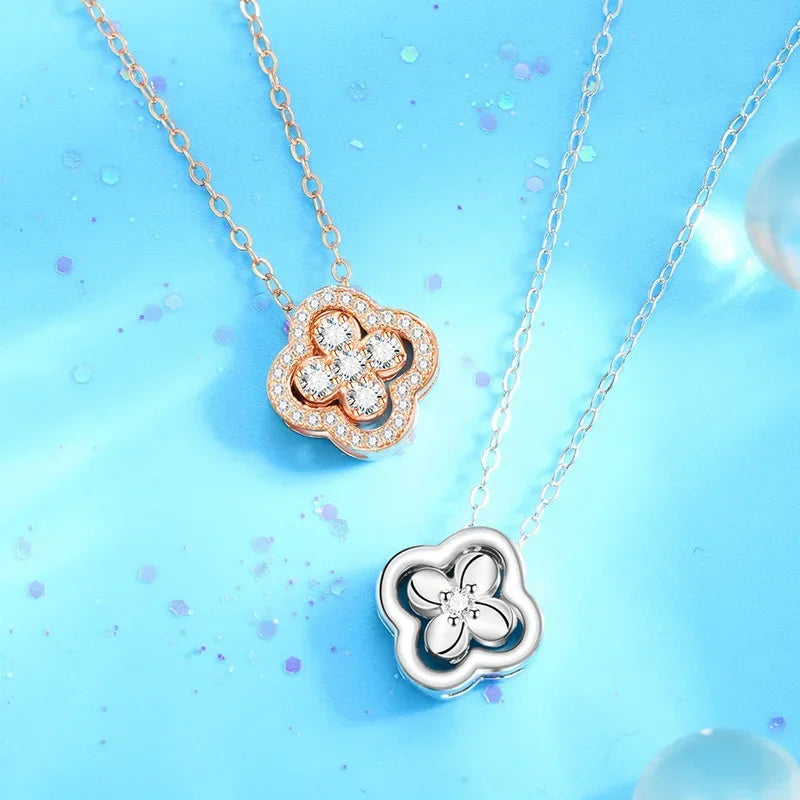 Viral Clover Pendant Necklace for Women – 2-in-1 Convertible Titanium Steel Chain, Gold-Plated Gift Jewelry