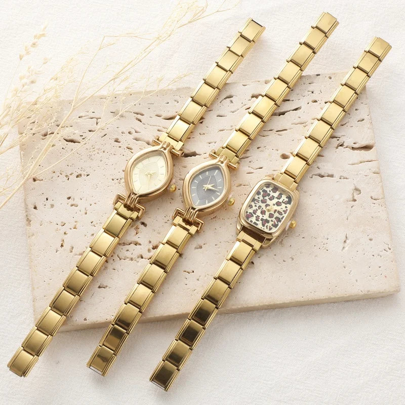 Fashion Women's Stainless Steel Oval Shiny Watch 9mm Fit Bracelet For Party Friend Wife Birthday DIY Jewelry Gifts