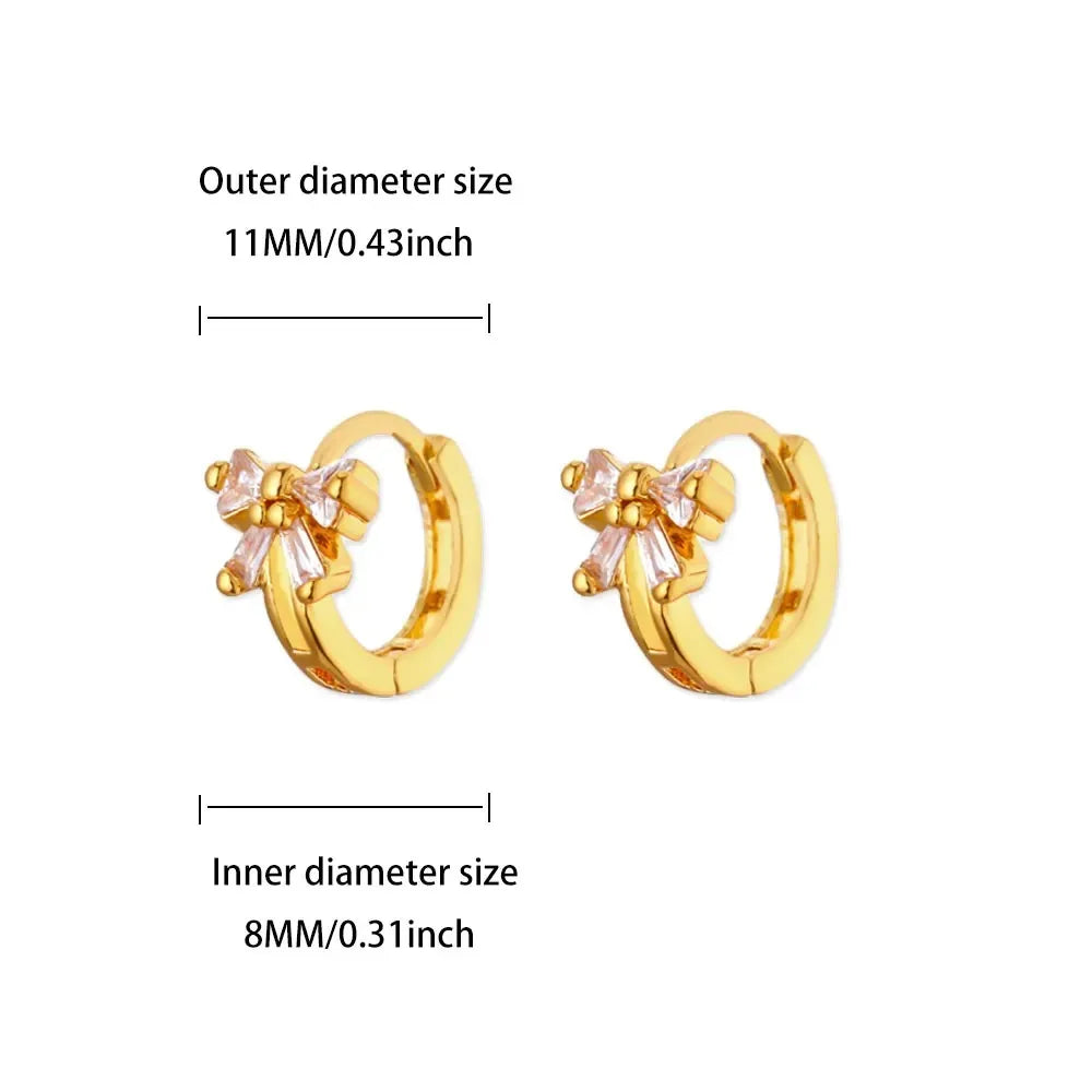 Vintage Bowknot Stainless Steel Earrings for Women – Gold Plated Elegant Jewelry