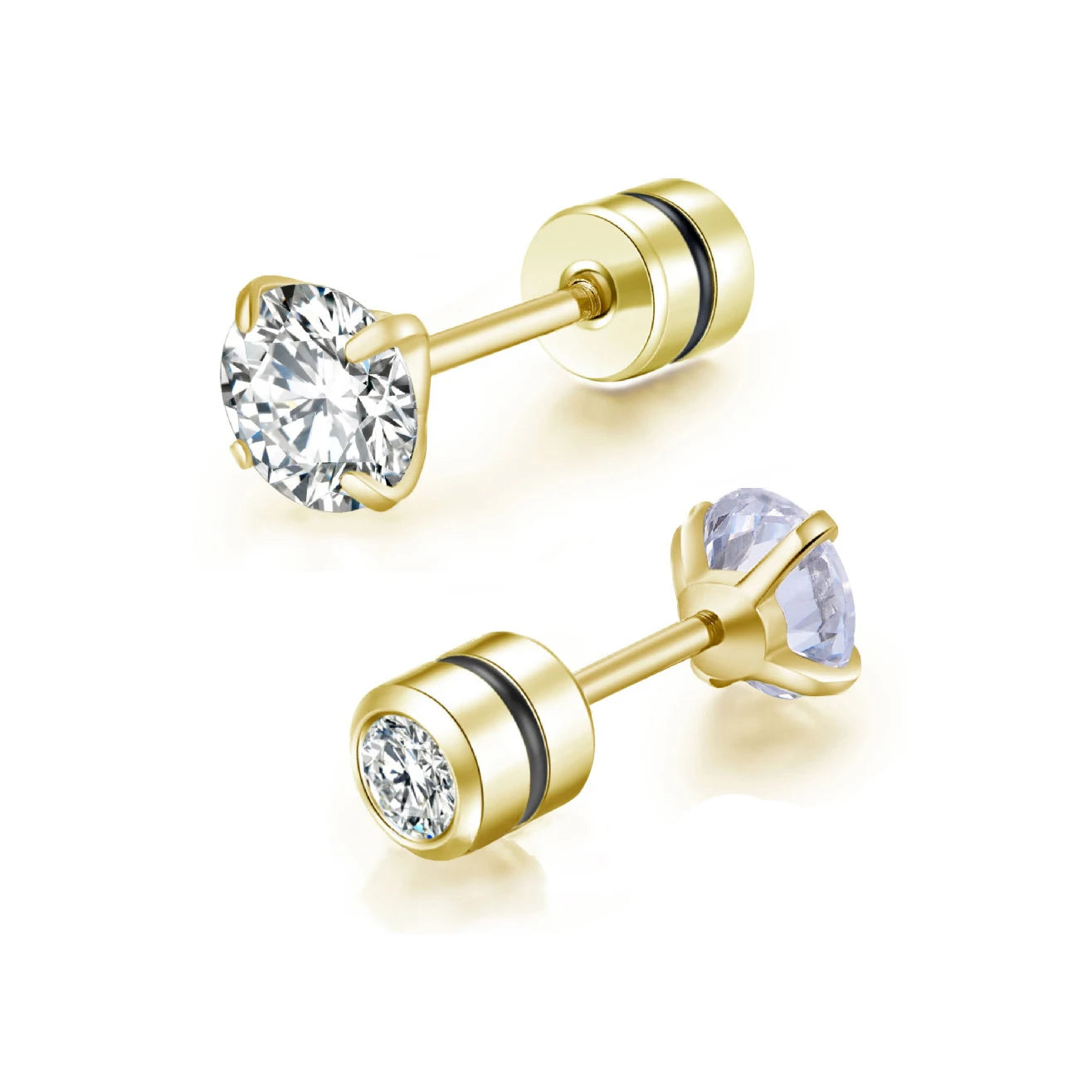 Medical Stainless Steel Zircon Cartilage Stud – Hypoallergenic Screw-Back Piercing Jewelry