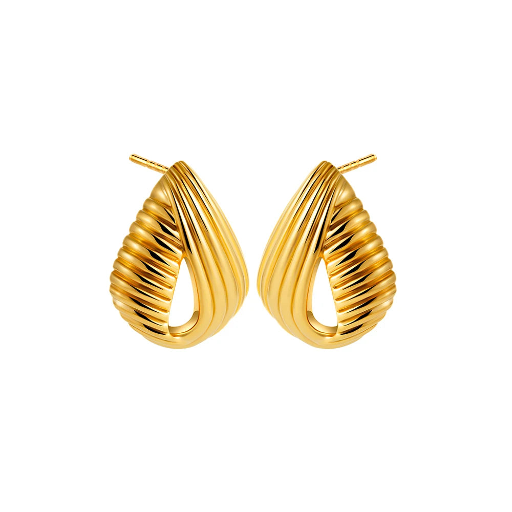 18K Gold Plated Multilayer Twist Knot Drop Earrings for Women – Stainless Steel Statement Jewelry