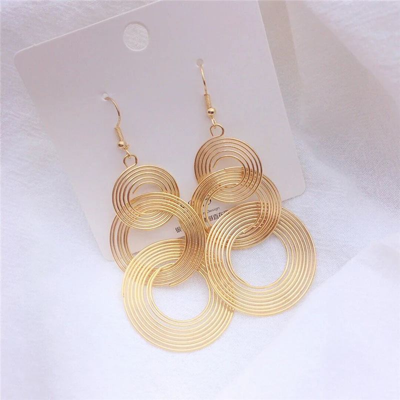 Shiny Mesh Hoop Earrings for Women – Rhinestone Inlaid Fashion Party Jewelry
