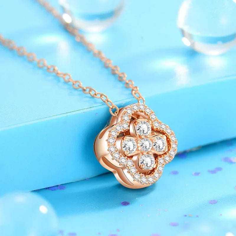 Viral Clover Pendant Necklace for Women – 2-in-1 Convertible Titanium Steel Chain, Gold-Plated Gift Jewelry