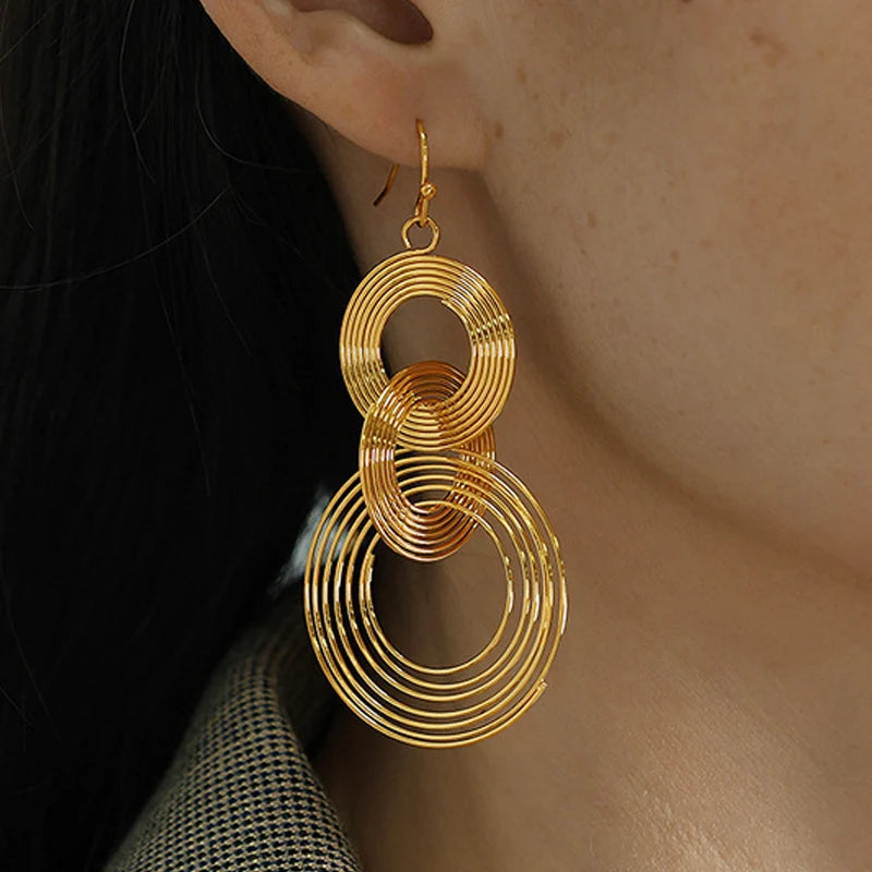 Shiny Mesh Hoop Earrings for Women – Rhinestone Inlaid Fashion Party Jewelry