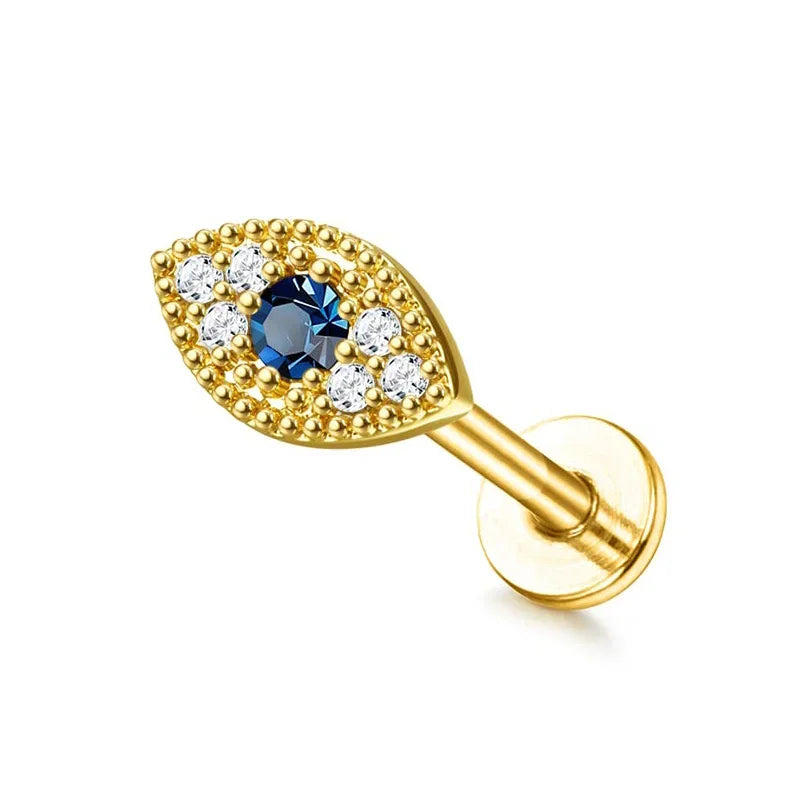 16G Stainless Steel Cartilage Stud Earring for Women – Butterfly/Moon/Flower Helix Tragus Piercing