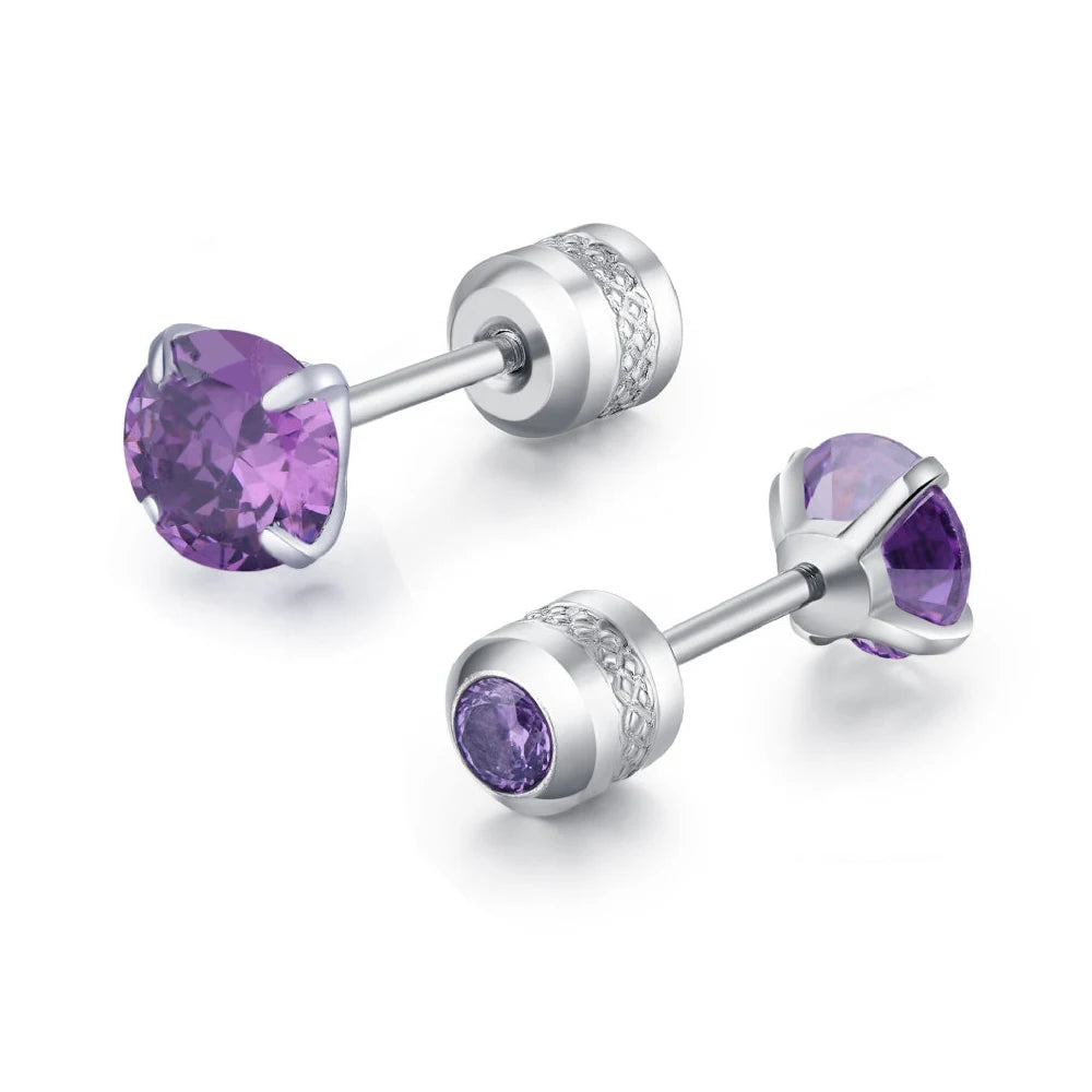 Medical Stainless Steel Zircon Cartilage Stud – Hypoallergenic Screw-Back Piercing Jewelry