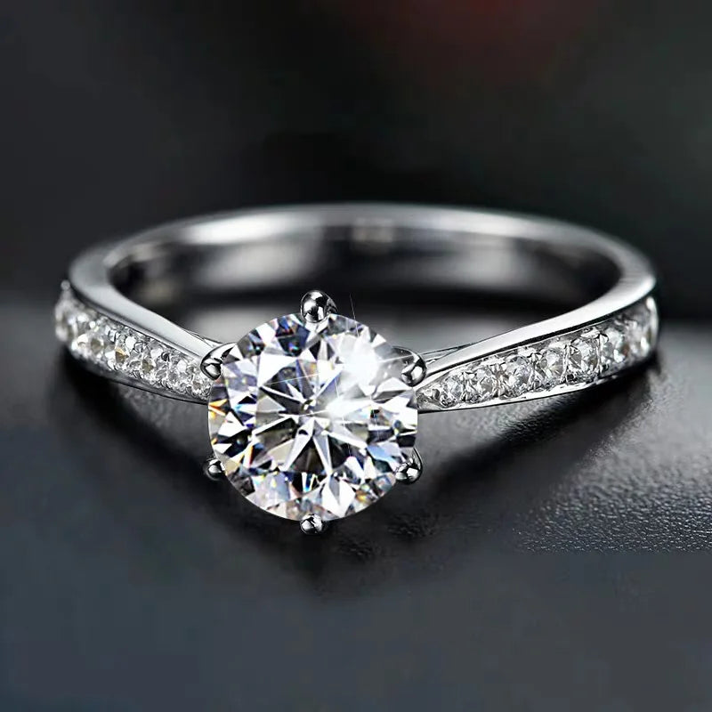 Adjustable Zircon Engagement Ring for Women – Elegant Classic Wedding Band Gift