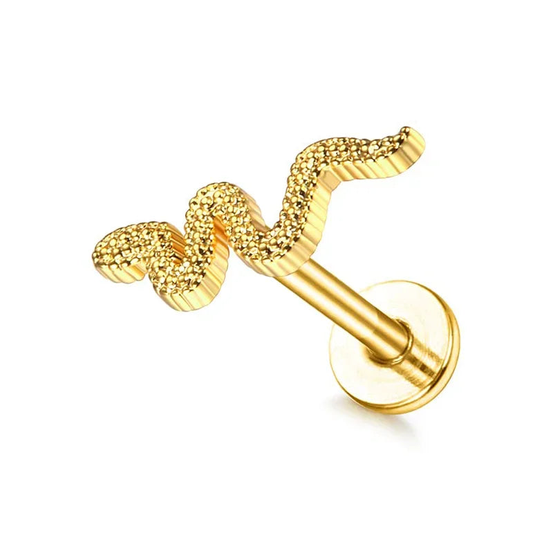 16G Stainless Steel Cartilage Stud Earring for Women – Butterfly/Moon/Flower Helix Tragus Piercing