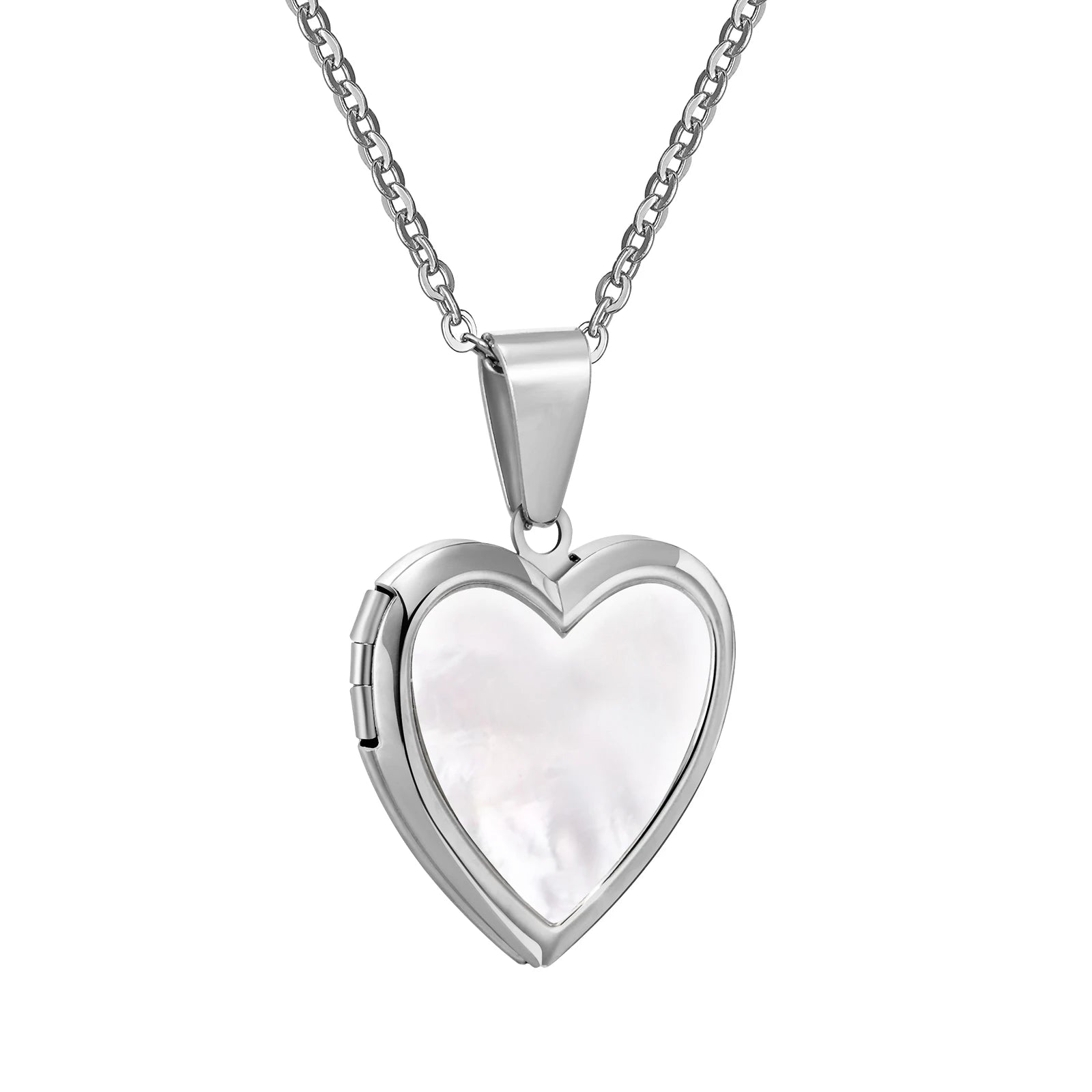 Openable Heart Locket Necklace for Women | Gold Stainless Steel Pendant Photo Frame Jewelry