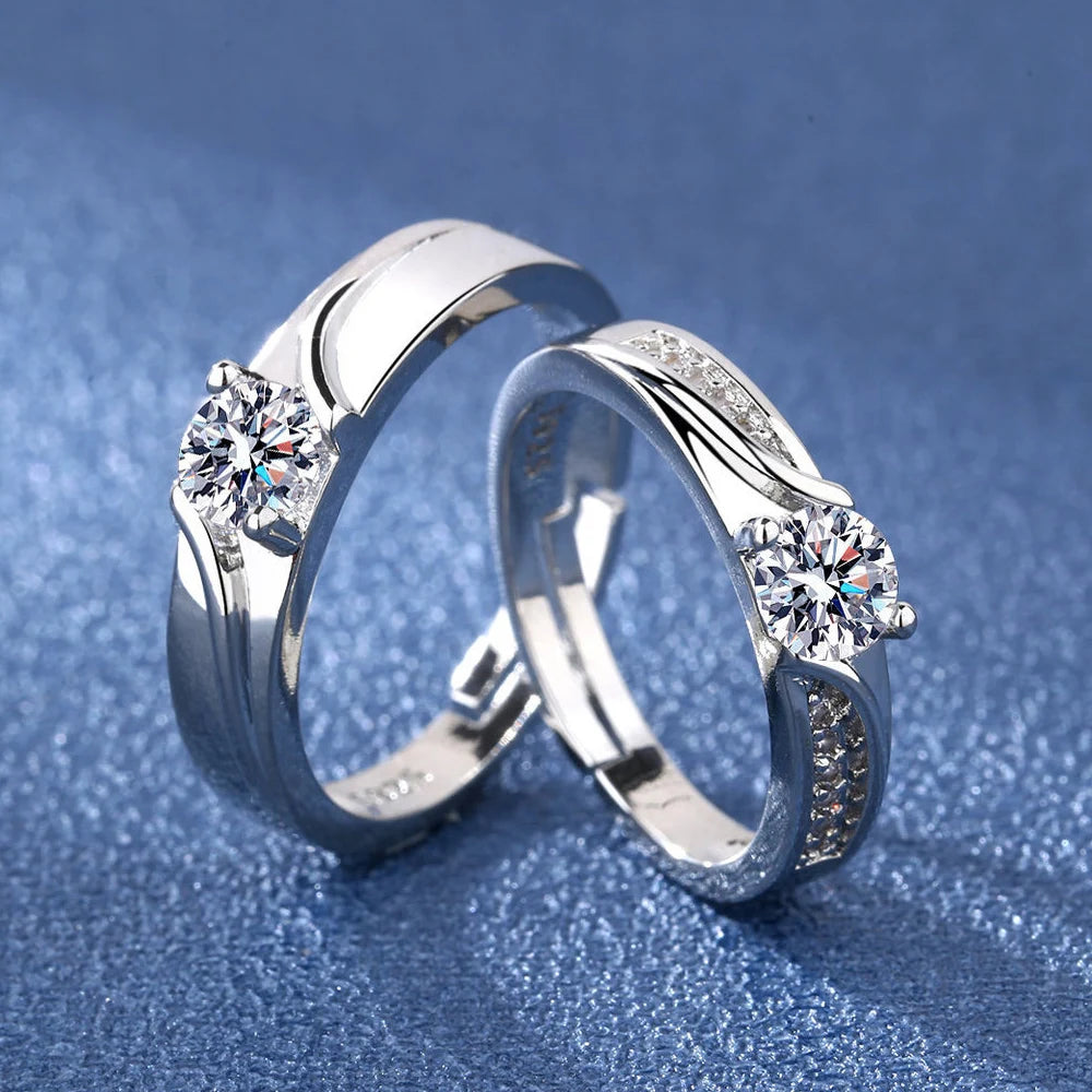 Adjustable Angel & Demon Couple Rings – Romantic Wings Design Fashion Engagement Jewelry Set