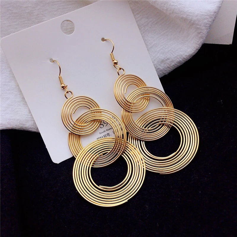 Shiny Mesh Hoop Earrings for Women – Rhinestone Inlaid Fashion Party Jewelry
