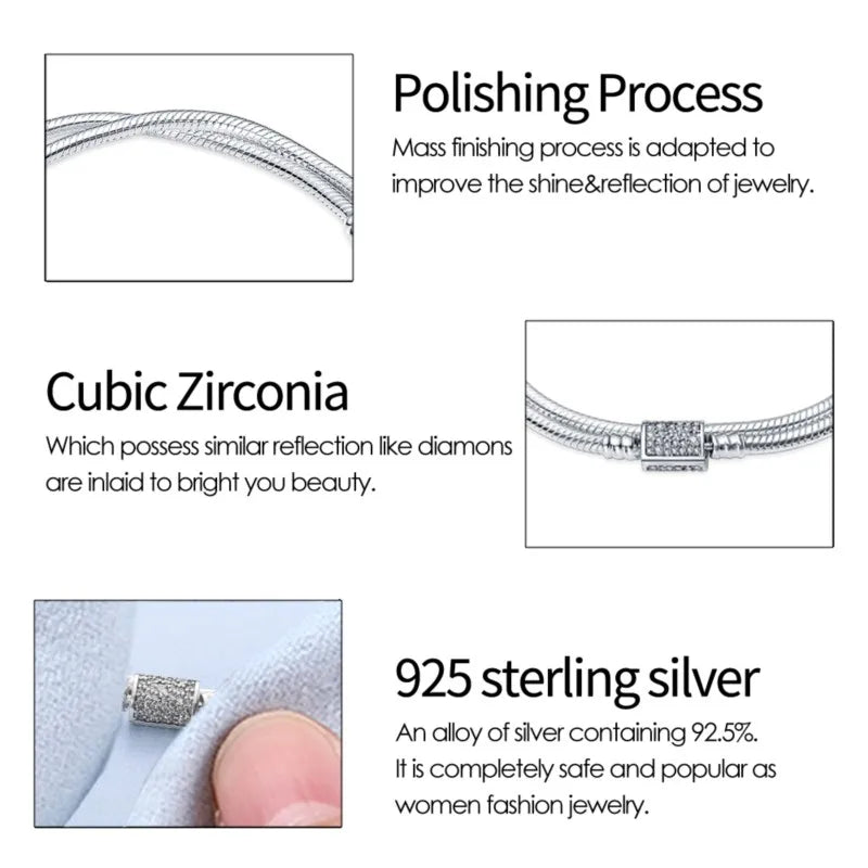 Classic Two-Layer Snake Chain Bracelet for Women – Zircon Charm Elegant Adjustable Design