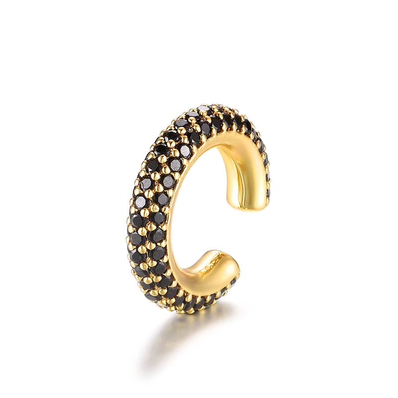 Women’s Round C-Shape Clip-On Earrings – AAA Zirconia Non-Pierced Geometric Jewelry